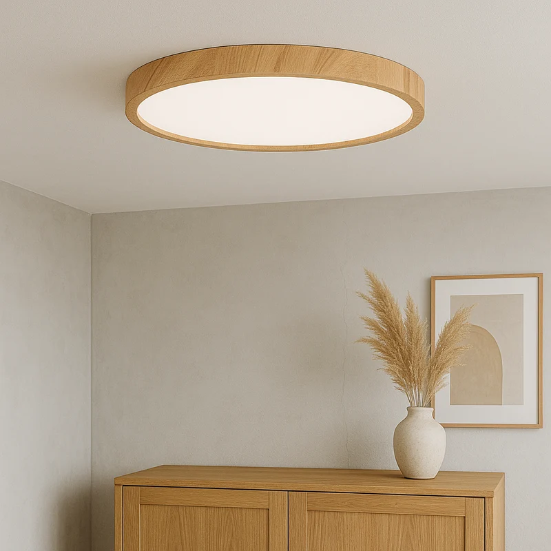 LED Plafondlamp Houtlook Scandinavisch Design 18W 24W 32W Warm Licht Woonkamer Eetkamer Slaapkamer Verlichting | Sansoti