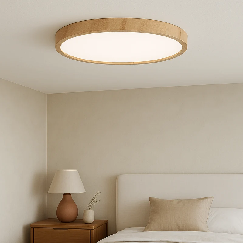 LED Plafondlamp Houtlook Scandinavisch Design 18W 24W 32W Warm Licht Woonkamer Eetkamer Slaapkamer Verlichting | Sansoti