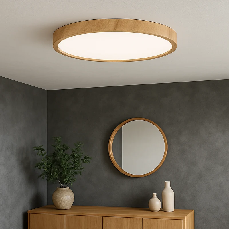 LED Plafondlamp Houtlook Scandinavisch Design 18W 24W 32W Warm Licht Woonkamer Eetkamer Slaapkamer Verlichting | Sansoti