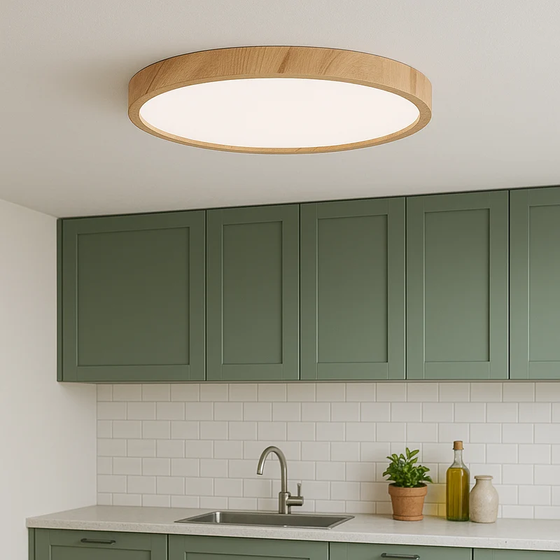 LED Plafondlamp Houtlook Scandinavisch Design 18W 24W 32W Warm Licht Woonkamer Eetkamer Slaapkamer Verlichting | Sansoti