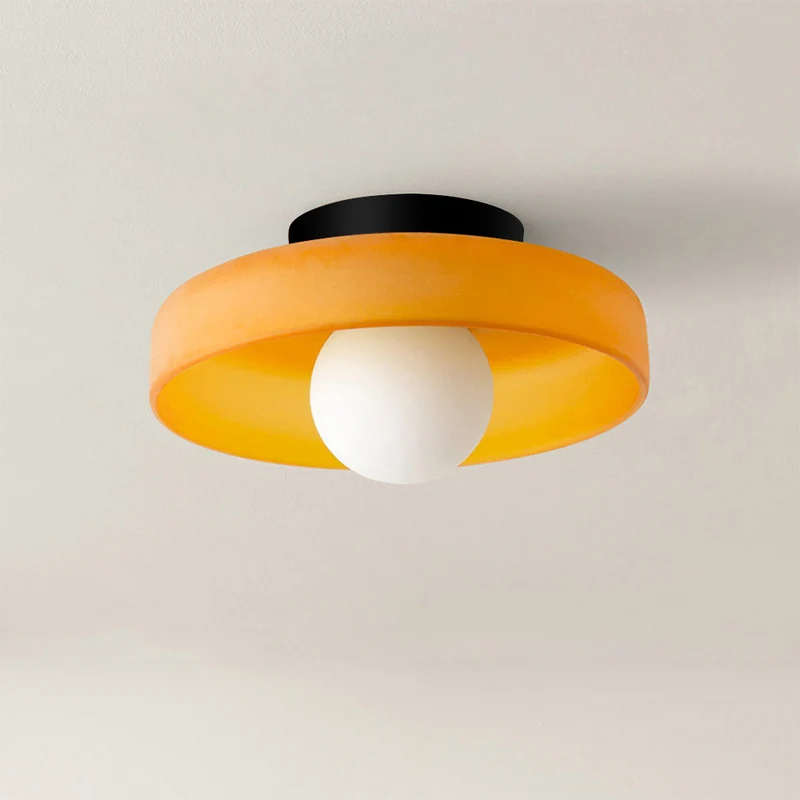 Glazen Plafondlamp Rond Gekleurde Bol 25cm 35cm G9 Fitting Hal Slaapkamer Woonruimte Verlichtingslamp | Sansoti