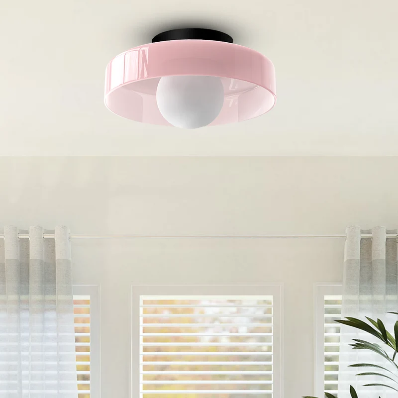 Glazen Plafondlamp Rond Gekleurde Bol 25cm 35cm G9 Fitting Hal Slaapkamer Woonruimte Verlichtingslamp | Sansoti