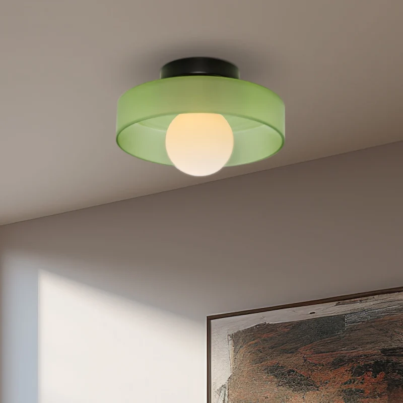 Glazen Plafondlamp Rond Gekleurde Bol 25cm 35cm G9 Fitting Hal Slaapkamer Woonruimte Verlichtingslamp | Sansoti