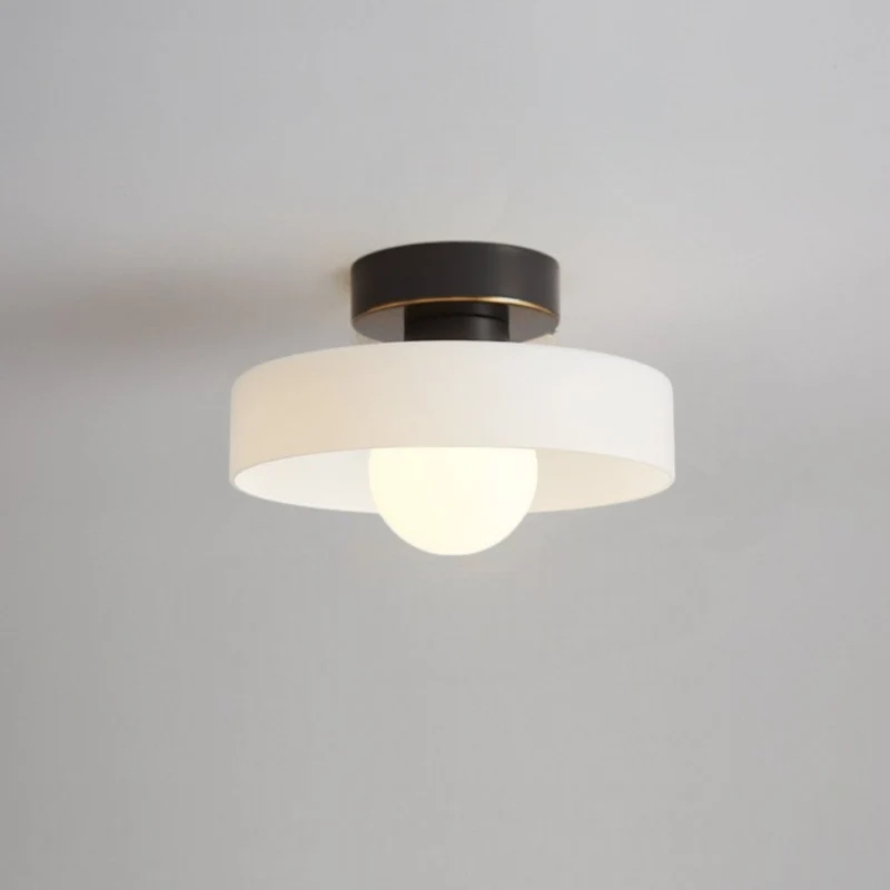 Plafondlamp Messing & Glas Ø24cm Flush Mount Design Hal Slaapkamer Eetkamer Verlichting Stijlvol Elegant | Sansoti