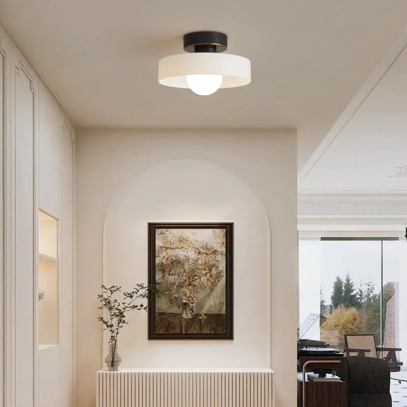 Plafondlamp Messing & Glas Ø24cm Flush Mount Design Hal Slaapkamer Eetkamer Verlichting Stijlvol Elegant | Sansoti