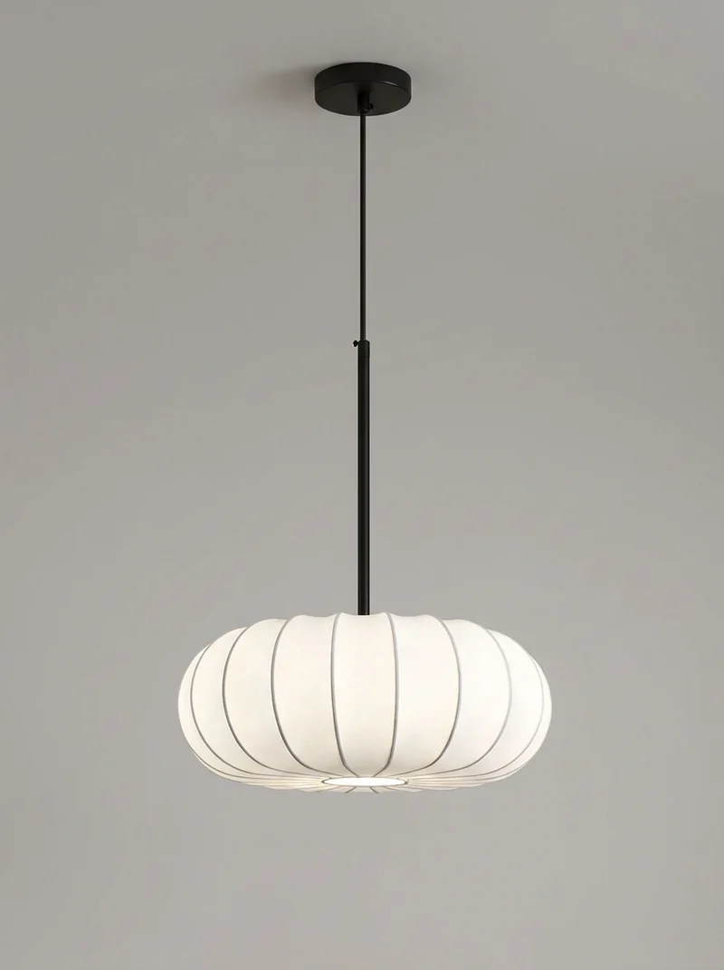 Zijden Hanglamp Handgemaakt E27 Verstelbare Kabel Eetkamer Bartafel Minimalistische Verlichting 30-60cm | Sansoti
