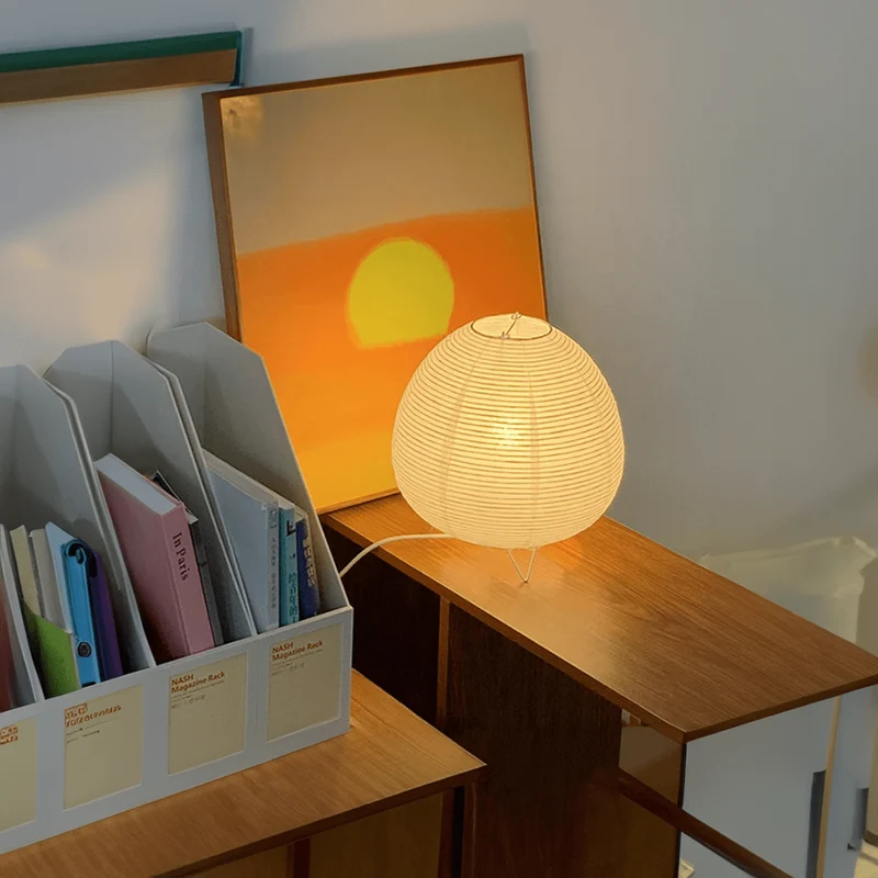Japans Geïnspireerde Tafellamp Papier E14 Fitting Minimalistische Bureaulamp Sfeerlicht Woonkamer Zen Design | Sansoti