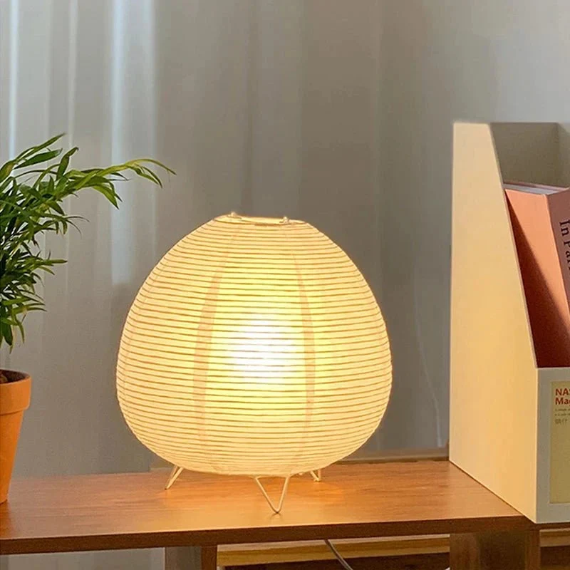 Japans Geïnspireerde Tafellamp Papier E14 Fitting Minimalistische Bureaulamp Sfeerlicht Woonkamer Zen Design | Sansoti