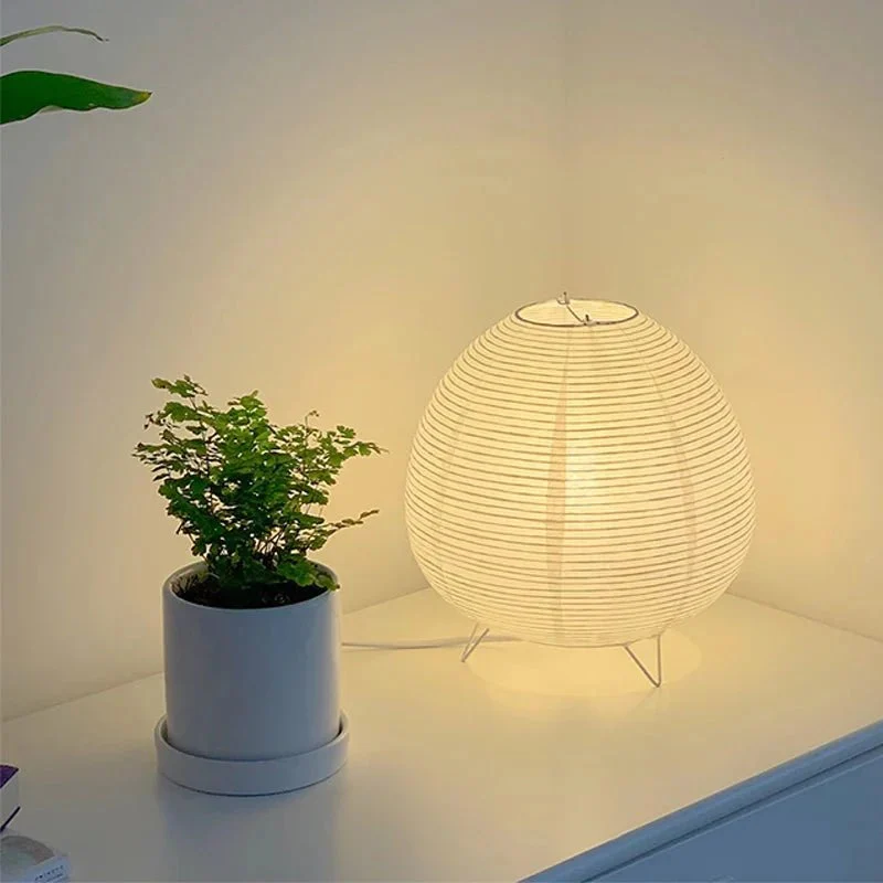 Japans Geïnspireerde Tafellamp Papier E14 Fitting Minimalistische Bureaulamp Sfeerlicht Woonkamer Zen Design | Sansoti