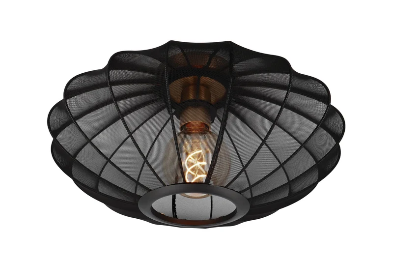 Deckenleuchte Corina mit ovalem Stoffschirm Ø 40cm dimmbar