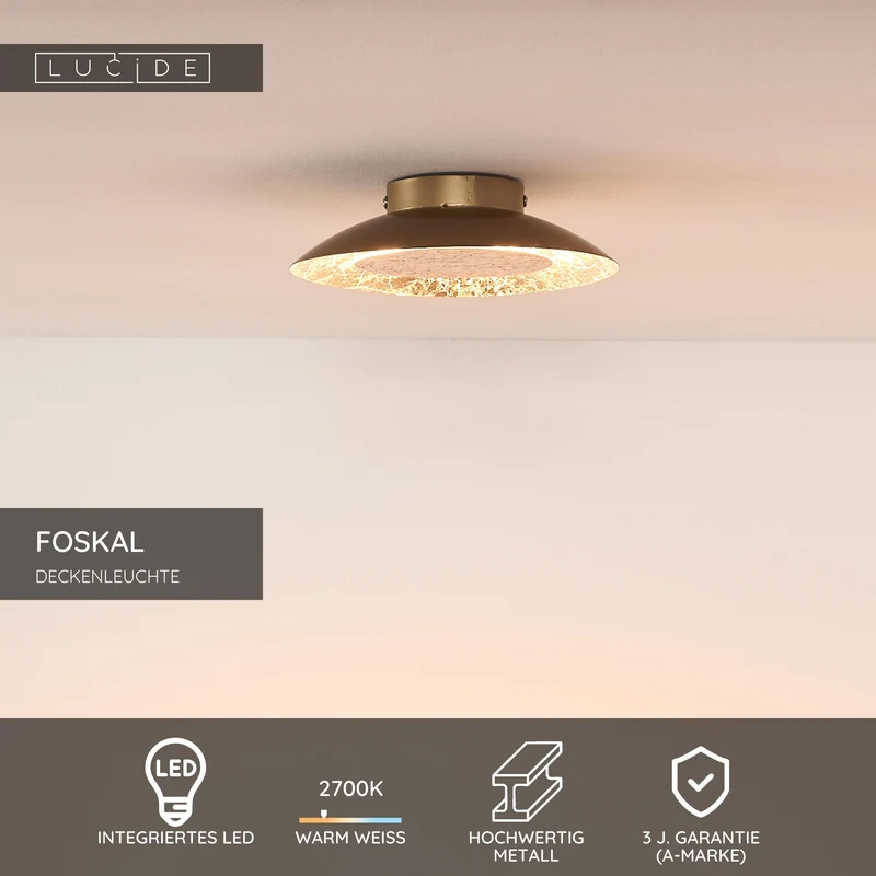 LED-Deckenleuchte Foskal rund Ø 21,5cm