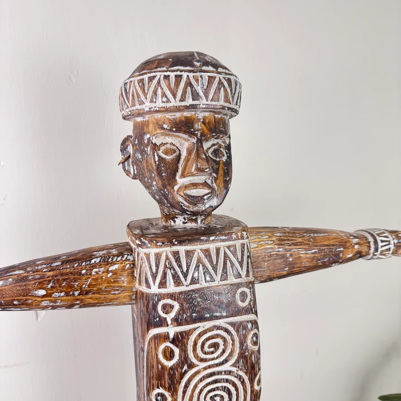 J-Line Holzfigur Ethno Deko Figur Gebraucht BoHo