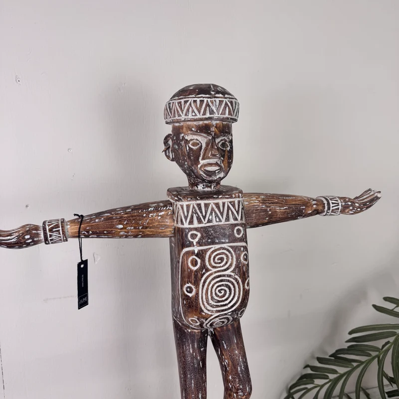J-Line Holzfigur Ethno Deko Figur Gebraucht BoHo
