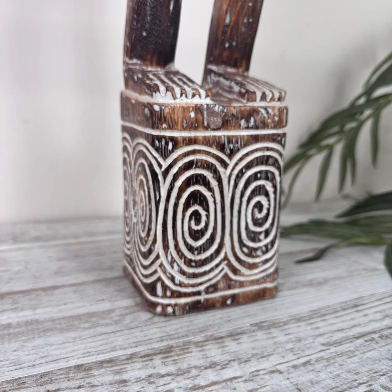 J-Line Holzfigur Ethno Deko Figur Gebraucht BoHo
