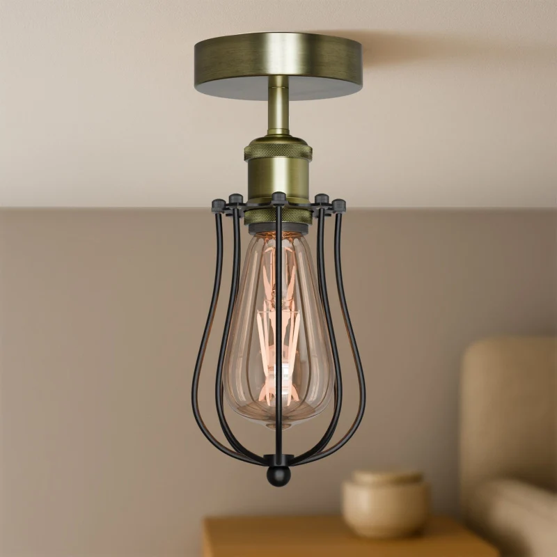 All Seasons Life Käfig-Deckenlampe Metall-Leuchte im Industrie ~3160