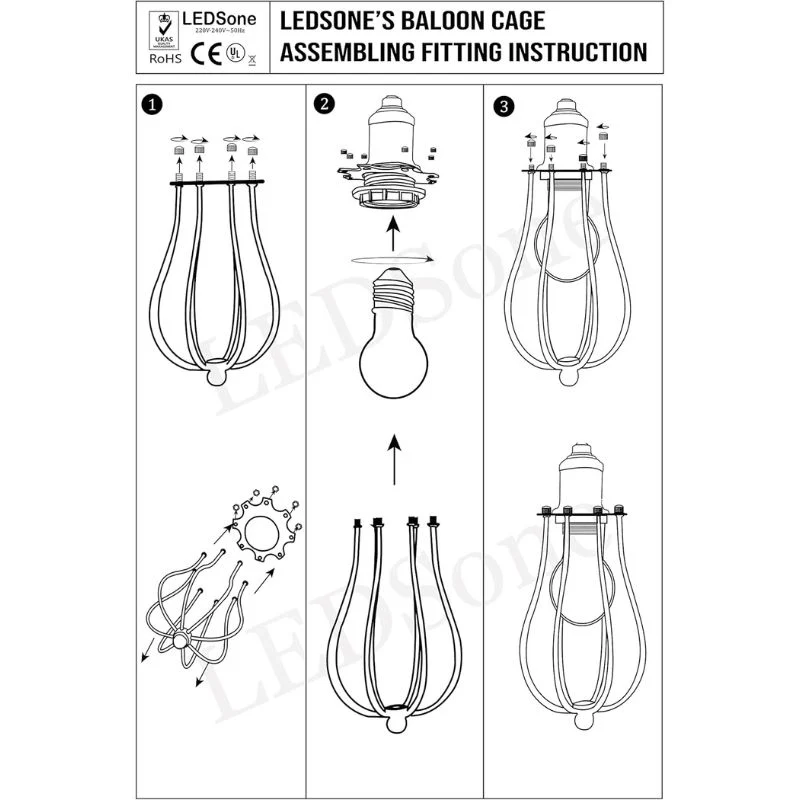 All Seasons Life Käfig-Deckenlampe Metall-Leuchte im Industrie ~3160
