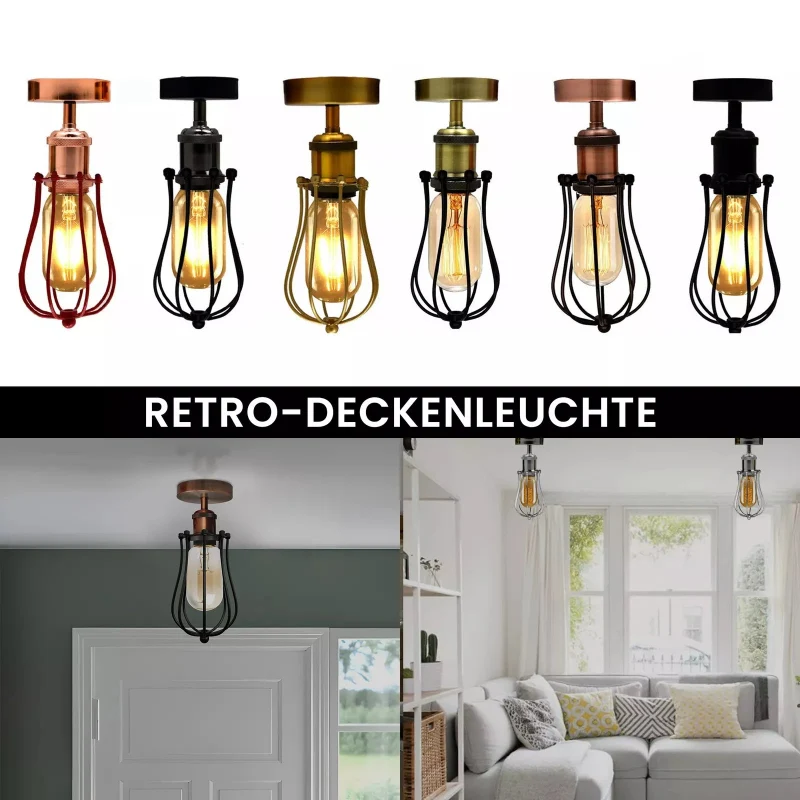 All Seasons Life Käfig-Deckenlampe Metall-Leuchte im Industrie ~3160