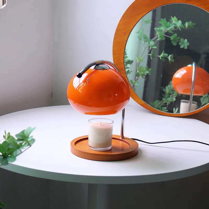 Glazen Kaarslamp met Dimfunctie Tafellamp Geurverspreider Retro Design Sfeerverlichting Woonkamer Slaapkamer | Sansoti