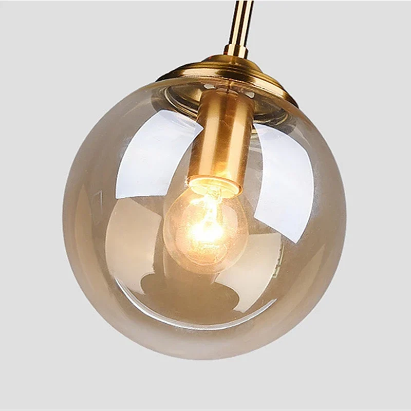 Glazen Hanglamp Modern Glas Metaal E27 Fitting Snoerpendel Verlichting Slaapkamer Woonkamer 15cm Diameter | Sansoti