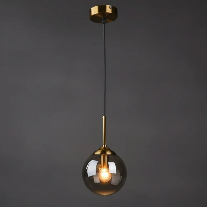 Glazen Hanglamp Modern Glas Metaal E27 Fitting Snoerpendel Verlichting Slaapkamer Woonkamer 15cm Diameter | Sansoti