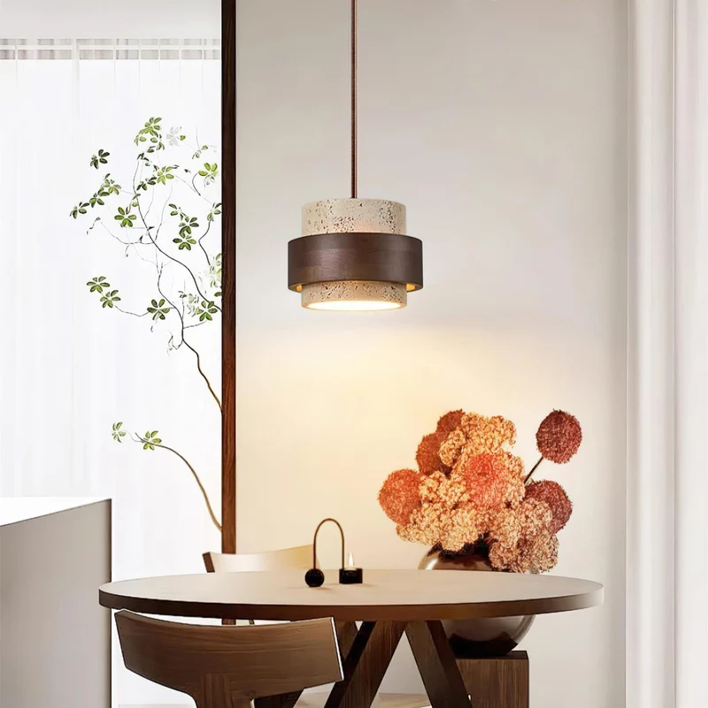 Travertijnsteen Hanglamp Natuurlijk Design Warm Licht Eetkamer Woonkamer Hal Interieur Luxe Verlichting | Sansoti
