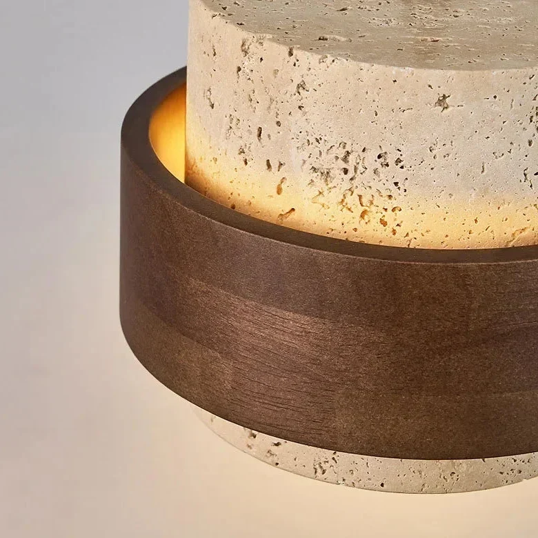 Travertijnsteen Hanglamp Natuurlijk Design Warm Licht Eetkamer Woonkamer Hal Interieur Luxe Verlichting | Sansoti
