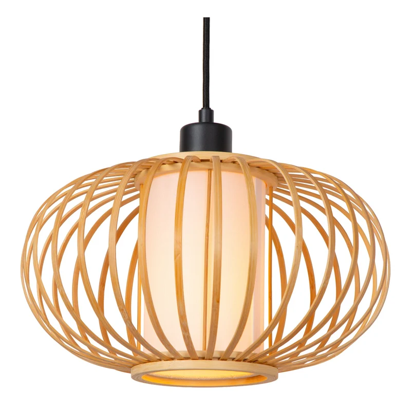 Pendelleuchte Thuline 3-flammig Bambus Natur 73x84,5cm