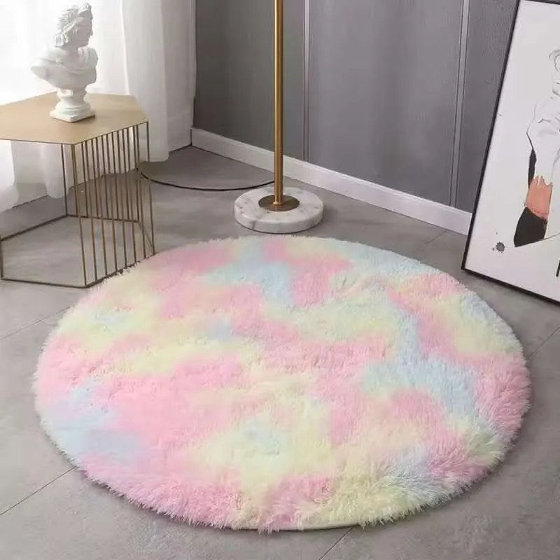 Hoogpolig Vloerkleed Pluche 60x60-120x120 cm Antislip Woonkamer Slaapkamer Vierkant Zacht Shaggy Tapijt | Sansoti