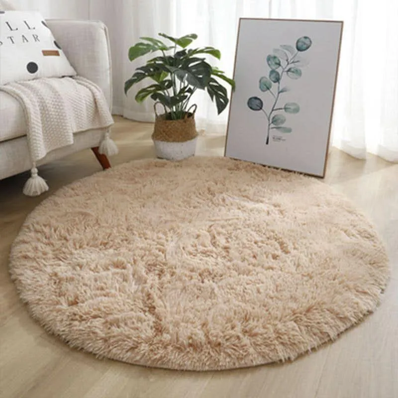 Hoogpolig Vloerkleed Pluche 60x60-120x120 cm Antislip Woonkamer Slaapkamer Vierkant Zacht Shaggy Tapijt | Sansoti