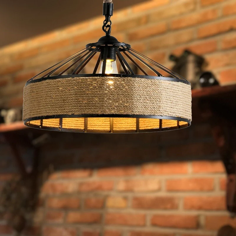 Hanfseil Pendelleuchte Ø30cm Höhenverstellbar~2936