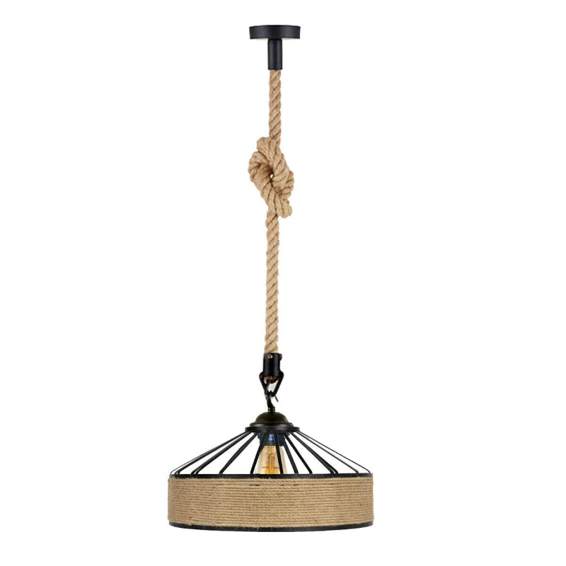 Hanfseil Pendelleuchte Ø30cm Höhenverstellbar~2936