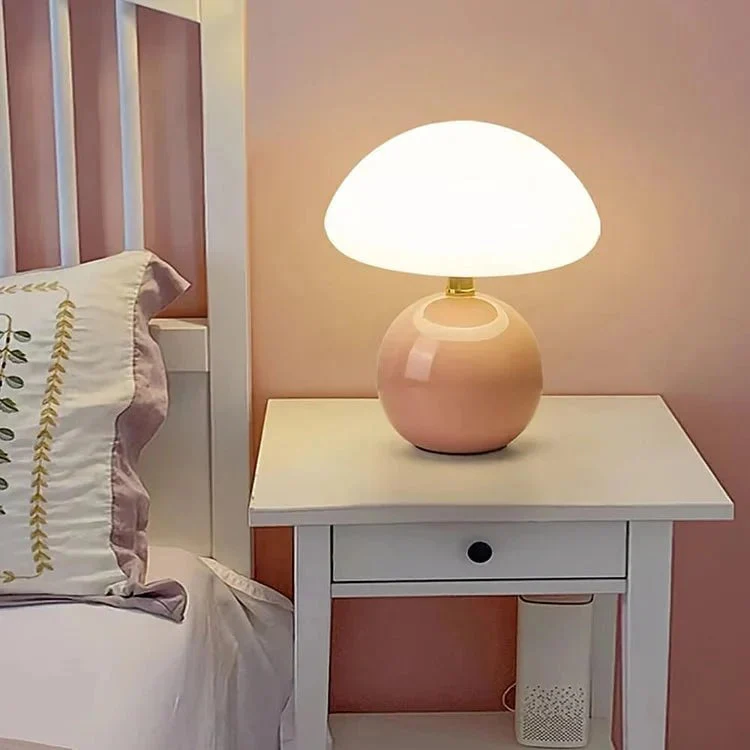 Keramische Paddenstoellamp Tafellamp Bauhaus Retro Design Sfeerlicht Woonkamer Nachtkastje USB-Aangedreven | Sansoti