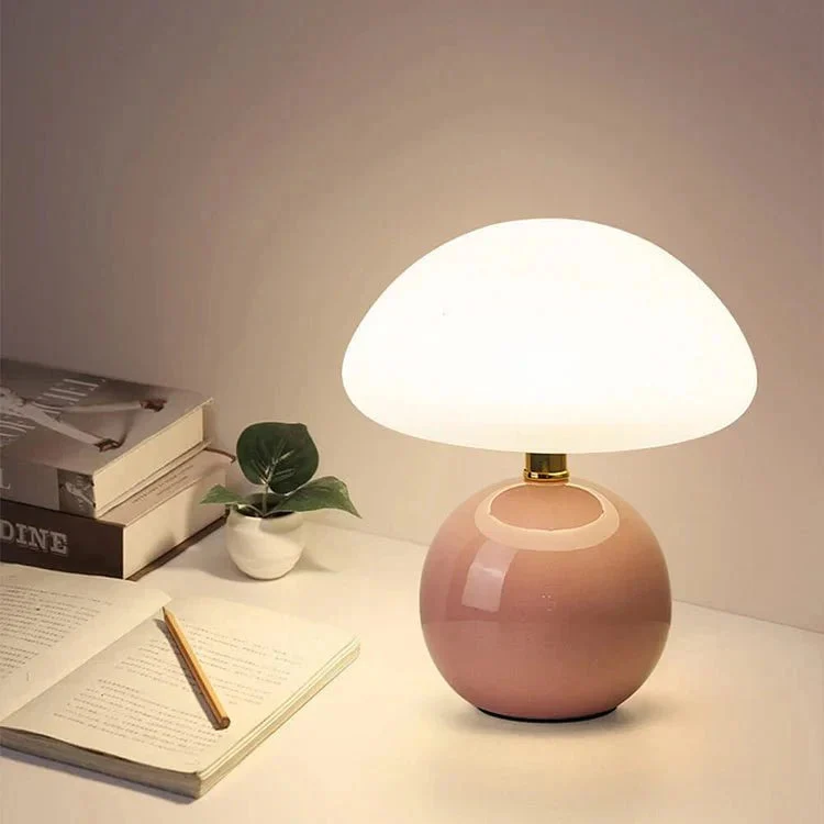 Keramische Paddenstoellamp Tafellamp Bauhaus Retro Design Sfeerlicht Woonkamer Nachtkastje USB-Aangedreven | Sansoti