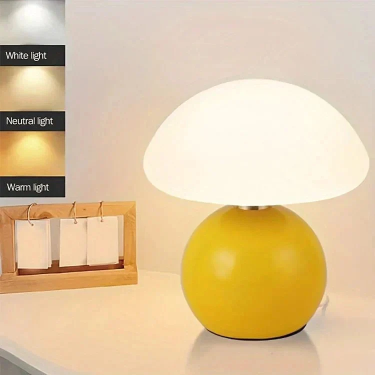 Keramische Paddenstoellamp Tafellamp Bauhaus Retro Design Sfeerlicht Woonkamer Nachtkastje USB-Aangedreven | Sansoti