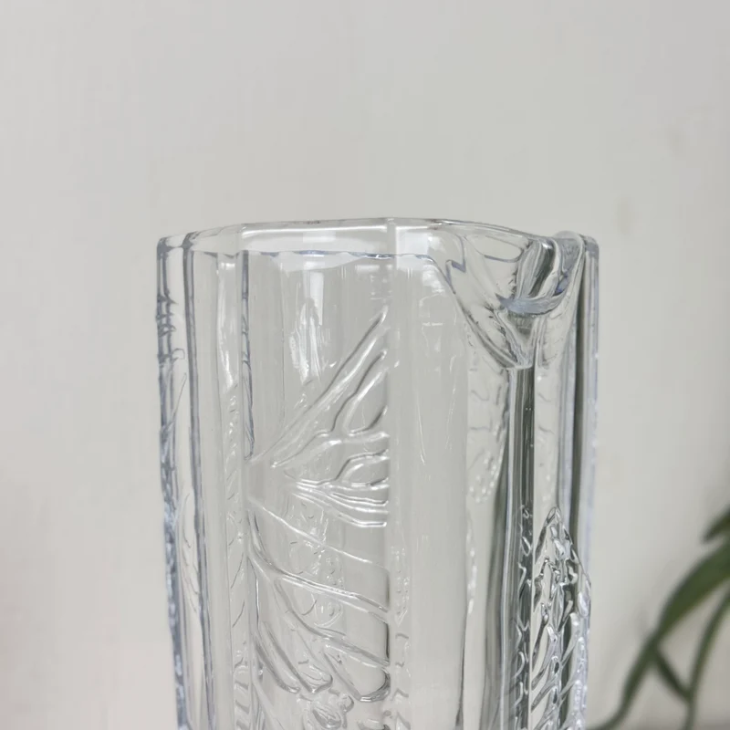 Glaskrug 650ml Glas Karaffe Transparent Ausgießer Krug Deko