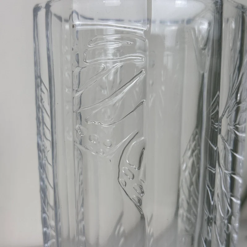 Glaskrug 650ml Glas Karaffe Transparent Ausgießer Krug Deko