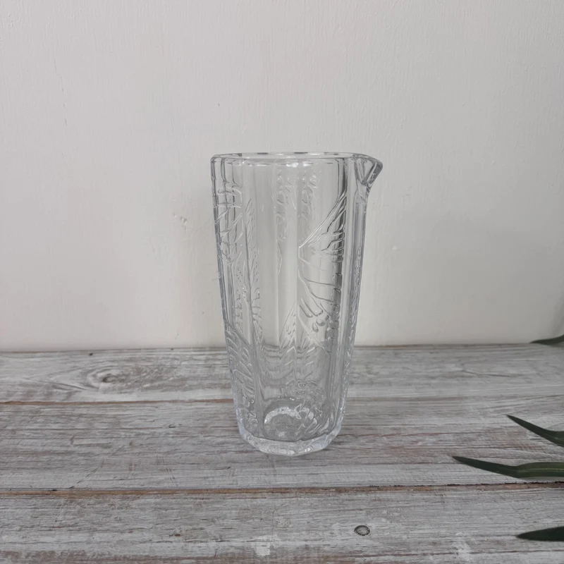Glaskrug 650ml Glas Karaffe Transparent Ausgießer Krug Deko