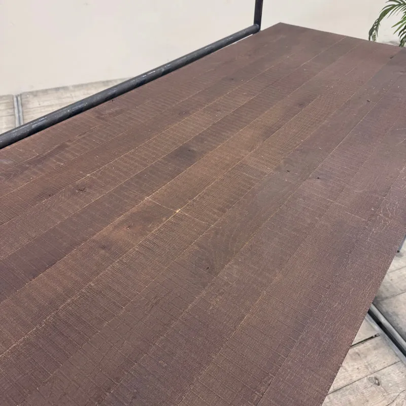 Vintage Industrial Präsentationstisch Holz & Metall Verkaufstisch Tisch Gebraucht