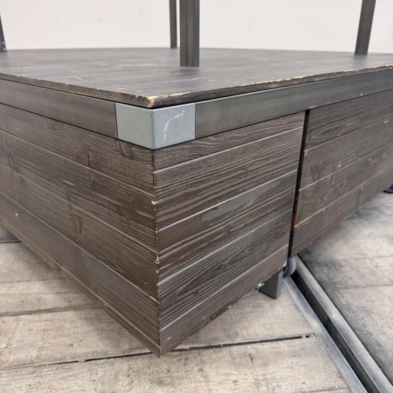 Ladentisch dunkelgrau Holz mit Schublade Warentisch mit Glas-Display – Gebraucht