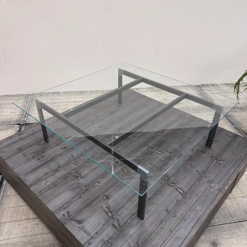 Ladentisch dunkelgrau Holz mit Schublade Warentisch mit Glas-Display – Gebraucht