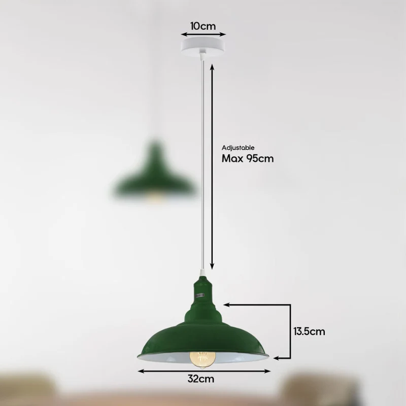 Pendelleuchte höhenverstellbar, green, Metall, E27 lampe~3007
