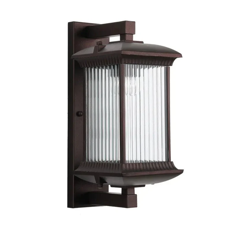 Geribbelde Glazen Buitenwandlamp Metaal IP65 Waterdicht voor Tuin Voordeur Terras Gevel Buiten Wandverlichting | Sansoti