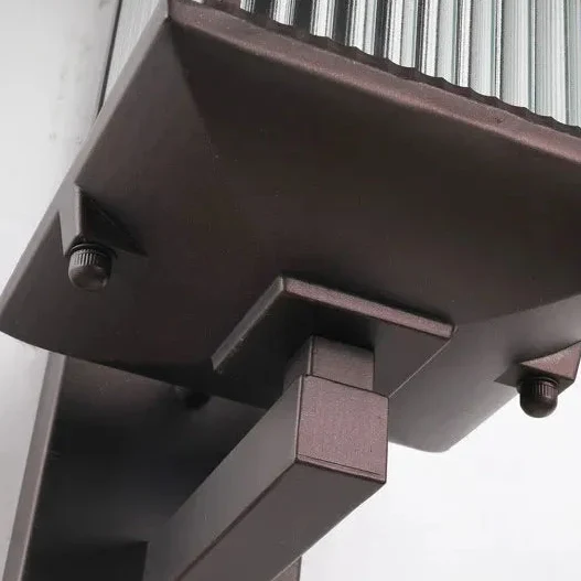 Geribbelde Glazen Buitenwandlamp Metaal IP65 Waterdicht voor Tuin Voordeur Terras Gevel Buiten Wandverlichting | Sansoti