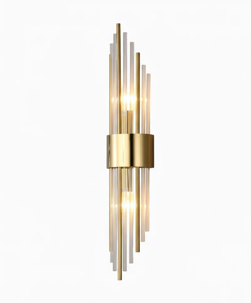 Kristallen Wandlamp met Gouden Afwerking voor Slaapkamer Hal Badkamer LED Verlichting Luxe Design Interieur | Sansoti