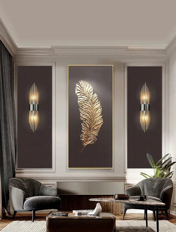 Kristallen Wandlamp met Gouden Afwerking voor Slaapkamer Hal Badkamer LED Verlichting Luxe Design Interieur | Sansoti