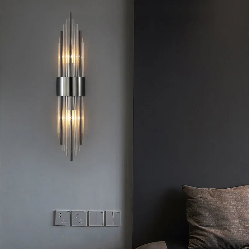 Kristallen Wandlamp met Gouden Afwerking voor Slaapkamer Hal Badkamer LED Verlichting Luxe Design Interieur | Sansoti