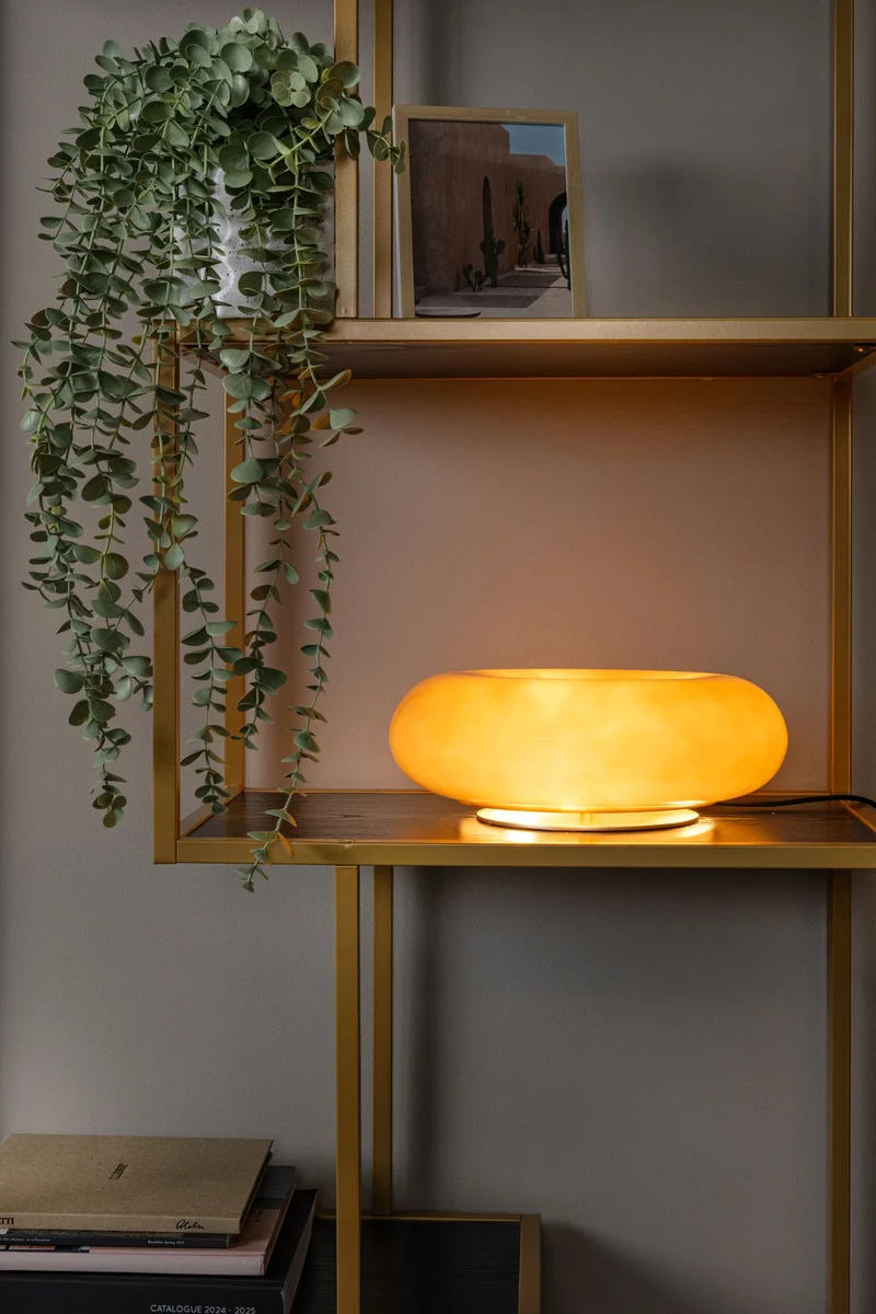 Tischlampe Sentino 3-flammig mit Schirm aus Glas Ø 29,5cm