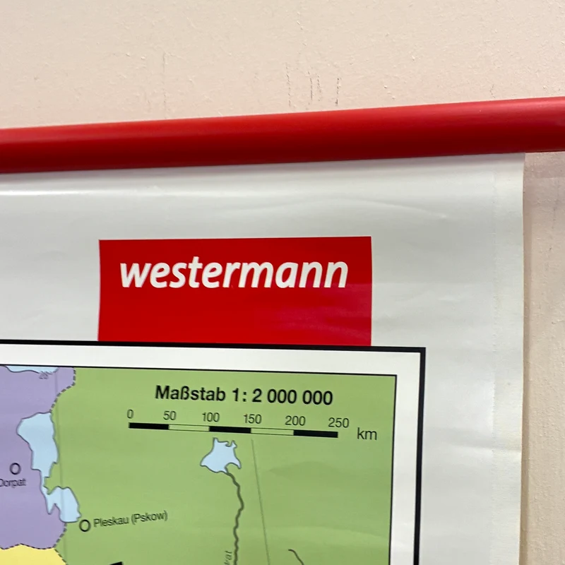 Vintage Schulkarte – Mitteleuropa (1914 bis 1990) – Geschichts-Lehrtafel Rollbild Wanddeko