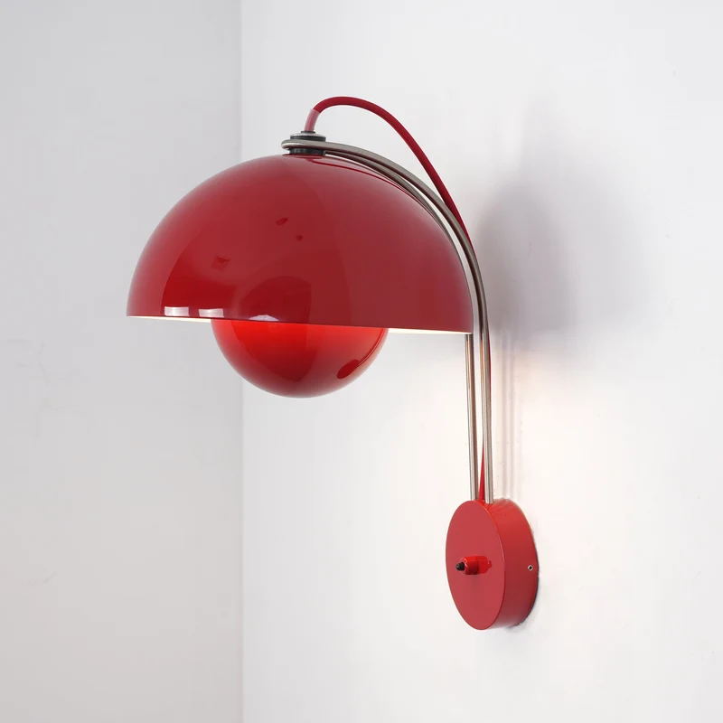 VP9 Wandlamp — Dubbele Koepel Stijlicoon in 13 Kleuren — Dimbaar E26/E27 — Voor Slaapkamer, Gang, Leeshoek | Sansoti
