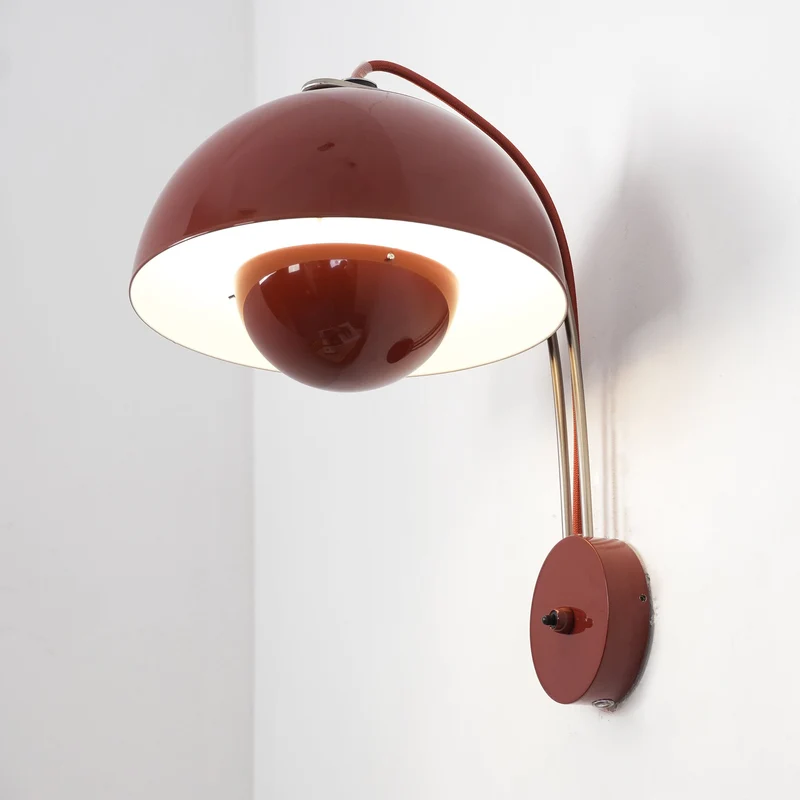 VP9 Wandlamp — Dubbele Koepel Stijlicoon in 13 Kleuren — Dimbaar E26/E27 — Voor Slaapkamer, Gang, Leeshoek | Sansoti